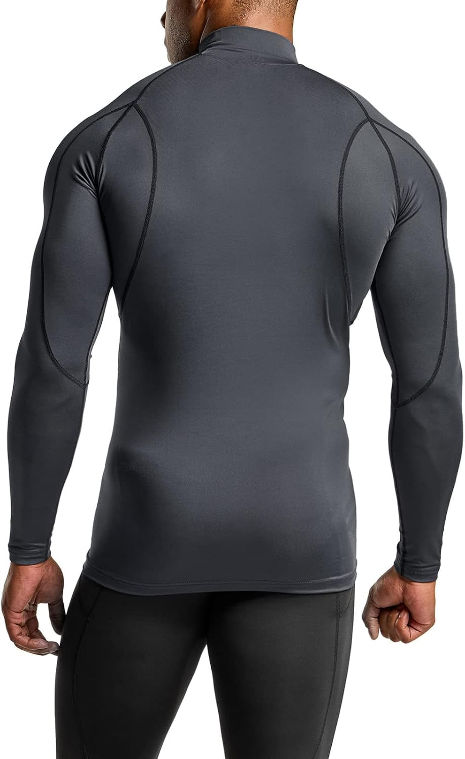 Men'S UPF 50+ Mock Long Sleeve Compression Shirts, Athletic Workout Shirt, Base Layer for Water Sports
