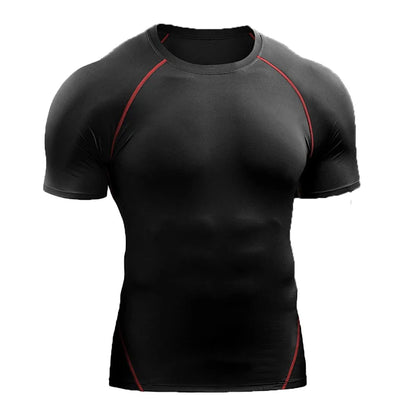 2026 Compression T Shirt Men Summer Sportswear Running T-Shirt Elastic Quick Dry Sport Tops Tee Athletic Gym Workout Shirts Men