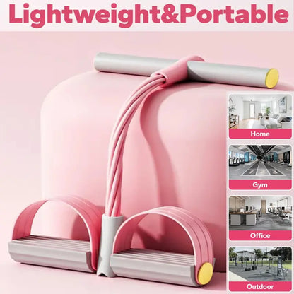 Multi-Functional Pedal Resistance Band Trainer – Portable Foot Pedal Fitness Equipment Home Gym Full Body Workout Machine, Exercise Sit-Ups, Yoga, Abdominal Training