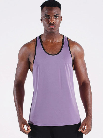 Men'S 3 Pack Dry Fit Y-Back Muscle Tank Workout Gym Shirt