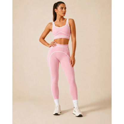 Women'S High-Waisted Athletic Yoga Pants Set - Fitness Outfits, Modern Sportswear, Butt-Lifting Tight-Fitting Gym Training, Outdoor Tennis Clothes