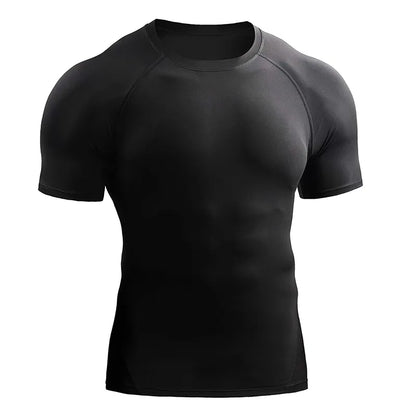 2026 Compression T Shirt Men Summer Sportswear Running T-Shirt Elastic Quick Dry Sport Tops Tee Athletic Gym Workout Shirts Men