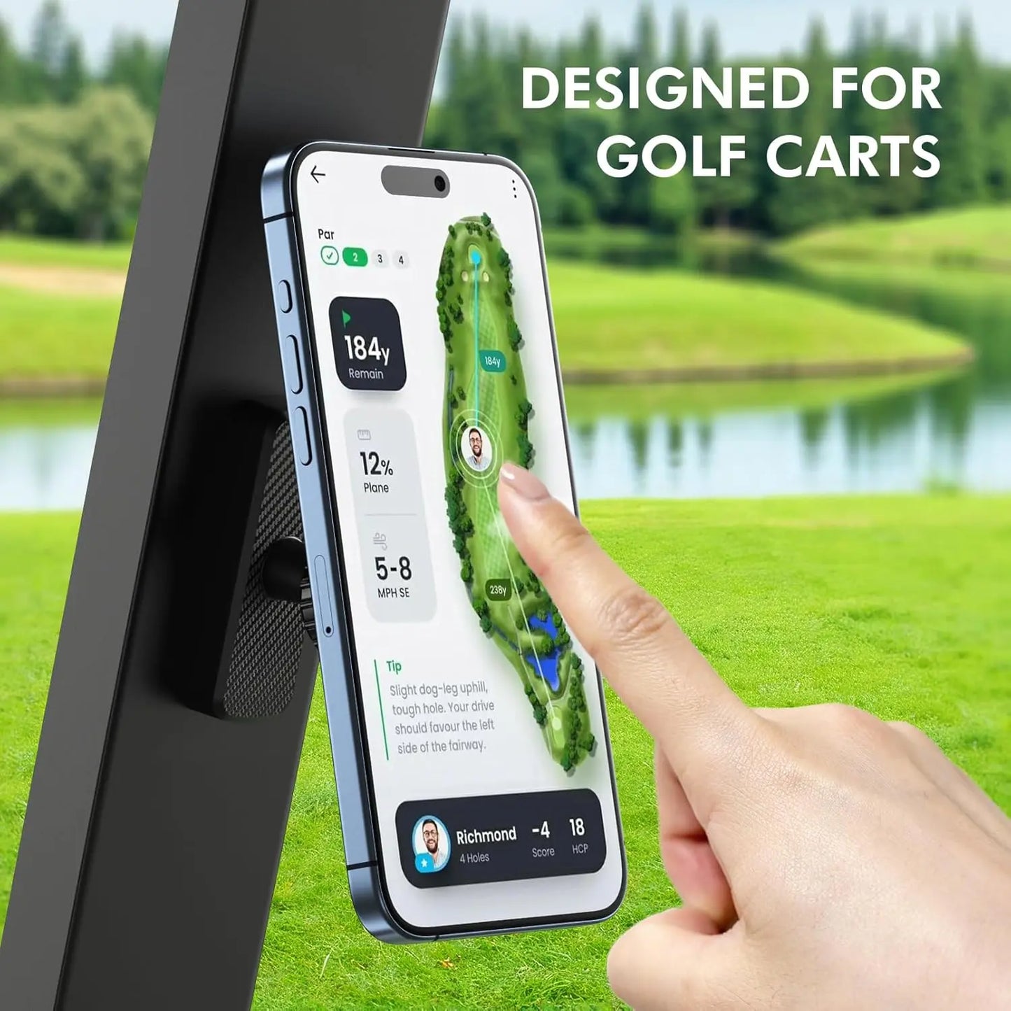 Magnetic Golf Cart Phone Holder, Gym Phone Mount Holder, Compatible with Magsafe, Unique Golf Gifts for Men Golfers Dad Father, Golf Gift for Him Husband, Golf Accessories Essentials Gadgets