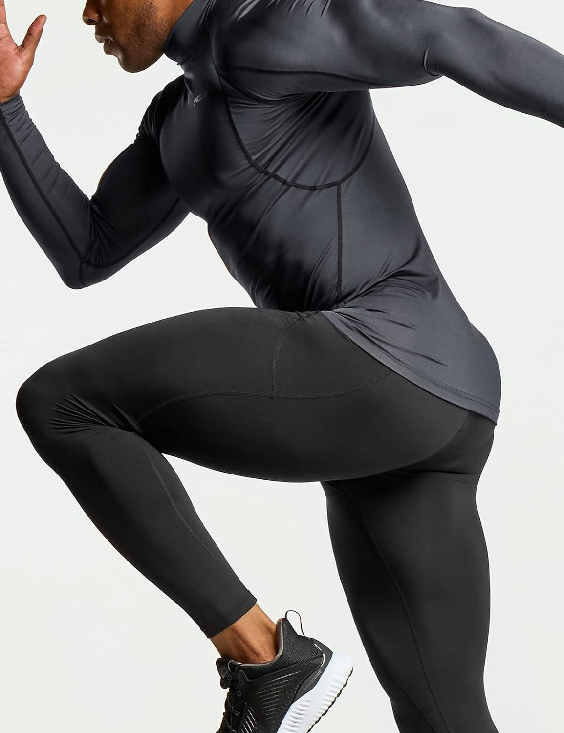 Men'S UPF 50+ Mock Long Sleeve Compression Shirts, Athletic Workout Shirt, Base Layer for Water Sports